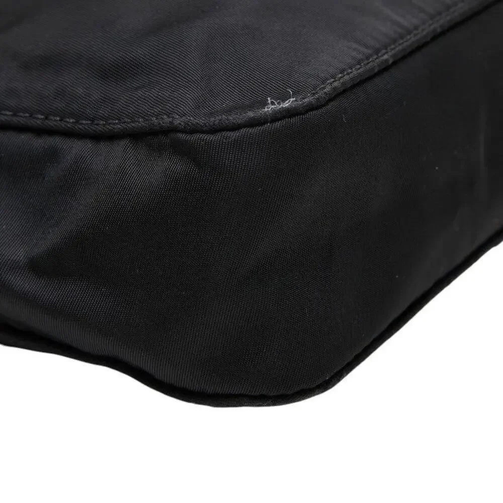 Valentino Nylon Logo Studs Shoulder Bag Black